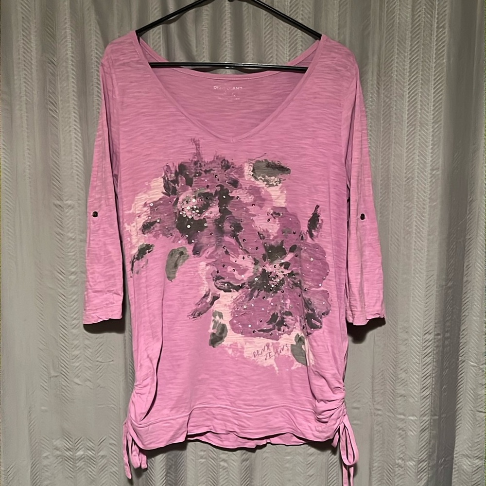 DKNY Jeans Sequined Floral Top